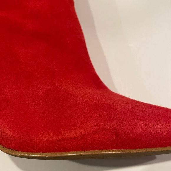 Leith Macee Holiday Red Suede Leather Boots Booties Heels Size 9 - Picture 11 of 12